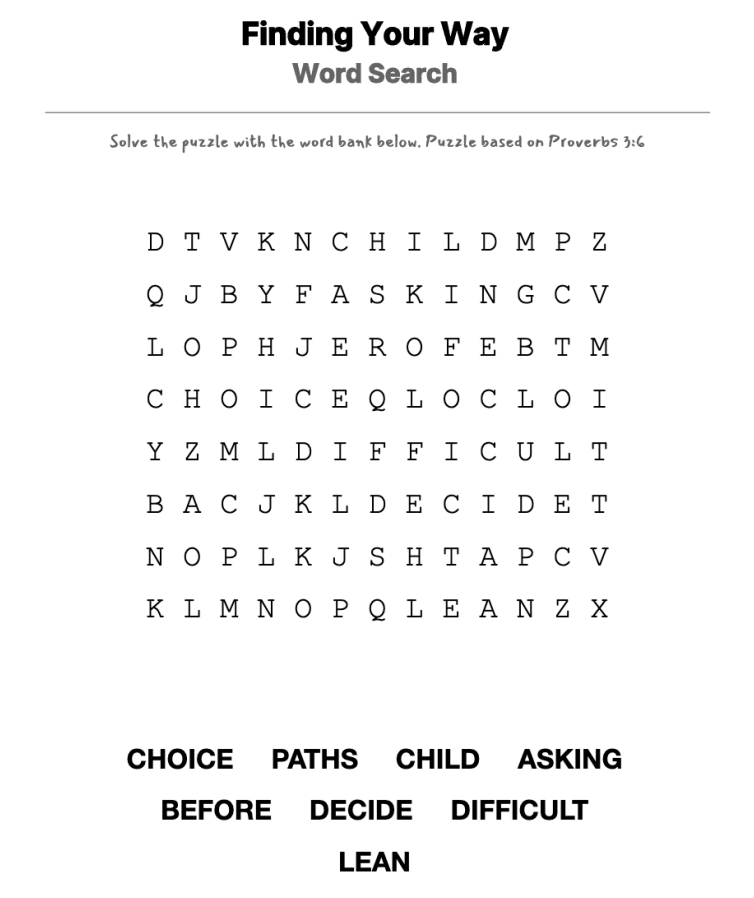 God's Positioning System word-search